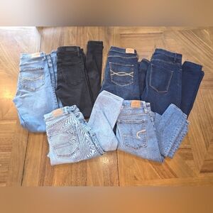 Abercrombie & Fitch / American Eagle Jean Bundle Sz 26 / 2 Reg Skinny Leggings